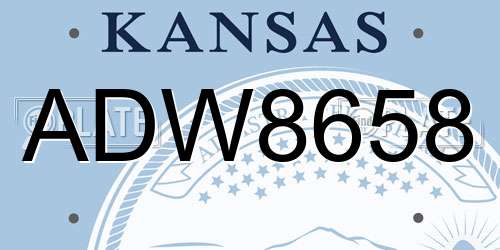 ADW8658 Kansas License Plate