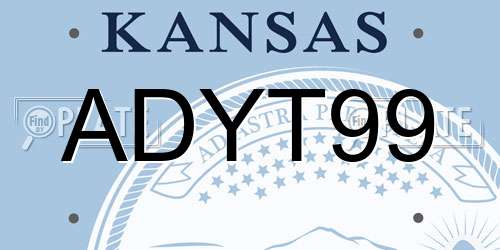 ADYT99 Kansas License Plate
