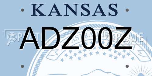 ADZ00Z Kansas License Plate