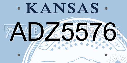 ADZ5576 Kansas License Plate