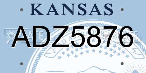 ADZ5876 Kansas License Plate