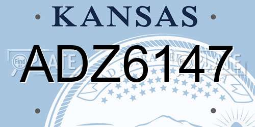 ADZ6147 Kansas License Plate