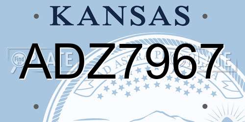 ADZ7967 Kansas License Plate