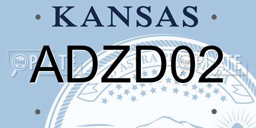 ADZD02 Kansas License Plate