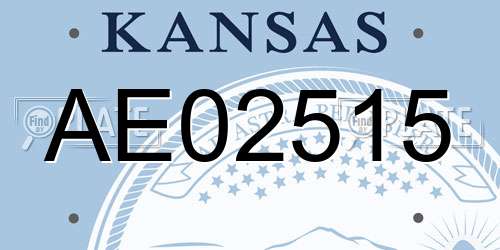 AE02515 Kansas License Plate