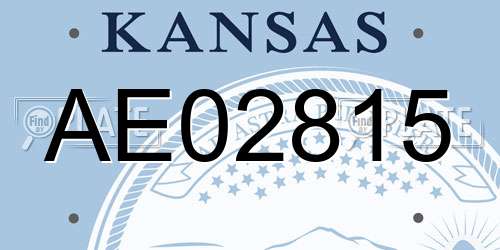 AE02815 Kansas License Plate