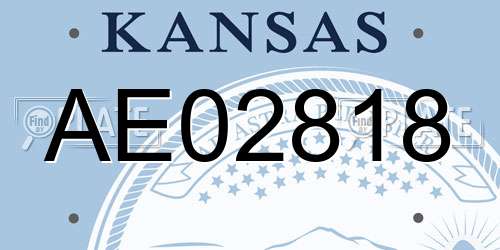 AE02818 Kansas License Plate