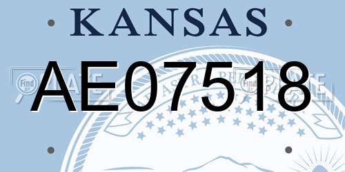 AE07518 Kansas License Plate