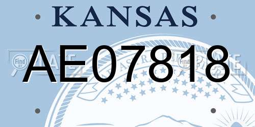 AE07818 Kansas License Plate