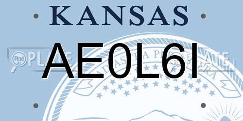 AE0L6I Kansas License Plate
