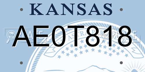 AE0T818 Kansas License Plate