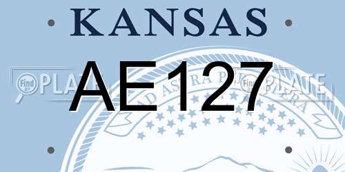 AE127 Kansas License Plate