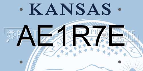 AE1R7E Kansas License Plate