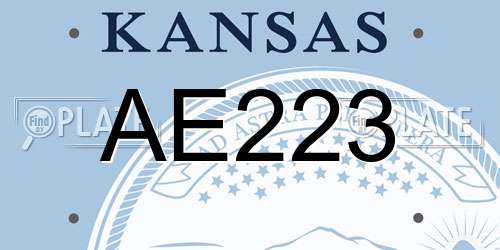 AE223 Kansas License Plate