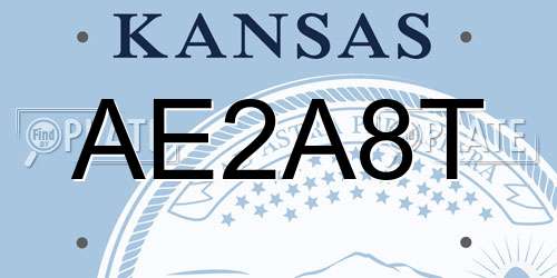 AE2A8T Kansas License Plate