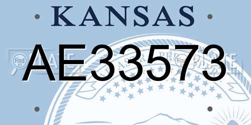 AE33573 Kansas License Plate