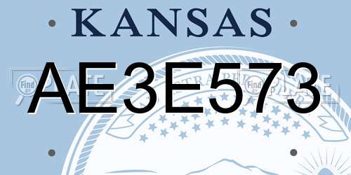 AE3E573 Kansas License Plate