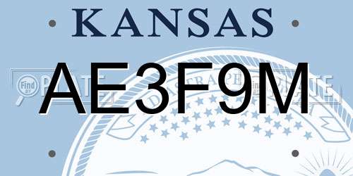 AE3F9M Kansas License Plate