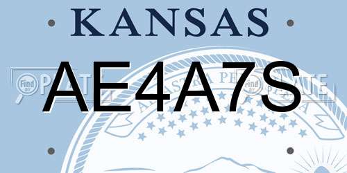 AE4A7S Kansas License Plate
