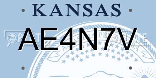 AE4N7V Kansas License Plate