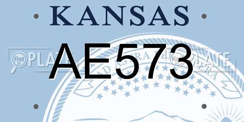 AE573 Kansas License Plate