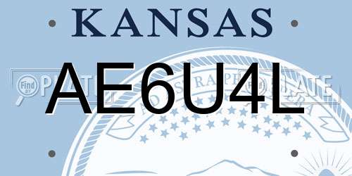 AE6U4L Kansas License Plate