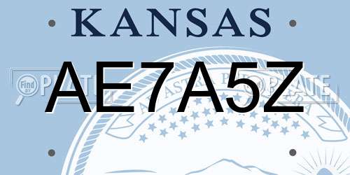 AE7A5Z Kansas License Plate