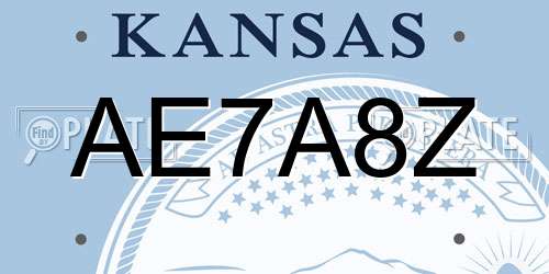 AE7A8Z Kansas License Plate