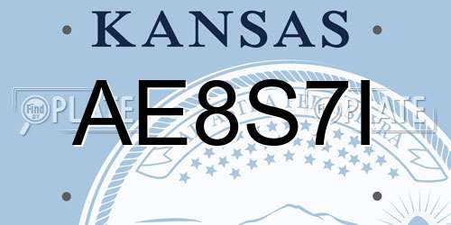 AE8S7I Kansas License Plate