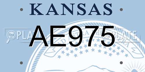 AE975 Kansas License Plate