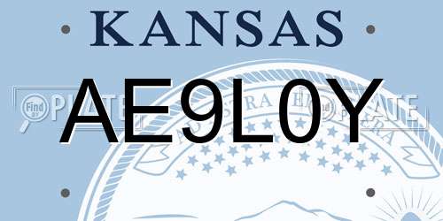 AE9L0Y Kansas License Plate