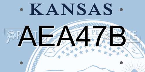 AEA47B Kansas License Plate