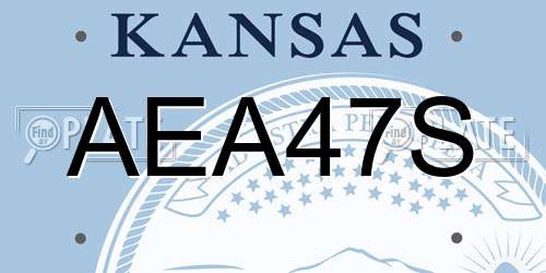 AEA47S Kansas License Plate