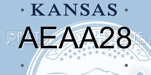 AEAA28 Kansas License Plate