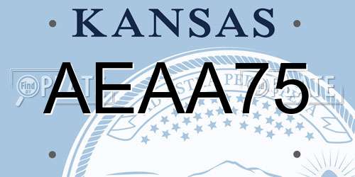 AEAA75 Kansas License Plate