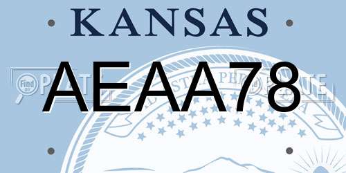 AEAA78 Kansas License Plate