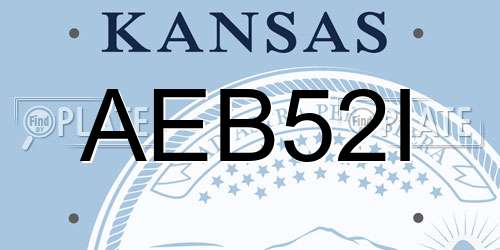 AEB52I Kansas License Plate