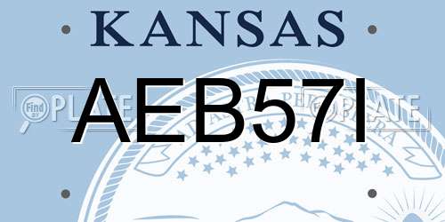 AEB57I Kansas License Plate