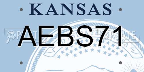 AEBS71 Kansas License Plate