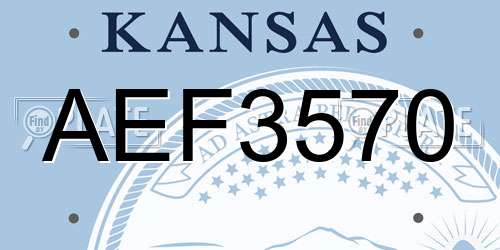 AEF3570 Kansas License Plate