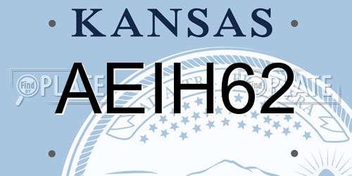 AEIH62 Kansas License Plate
