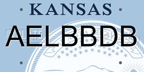 AELBBDB Kansas License Plate