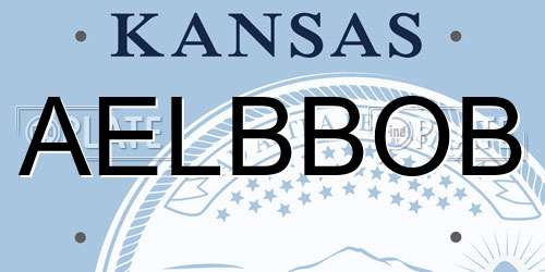 AELBBOB Kansas License Plate