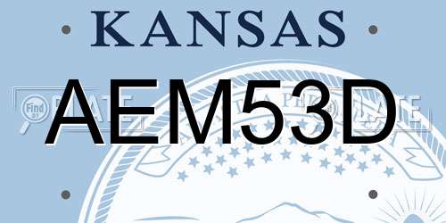 AEM53D Kansas License Plate