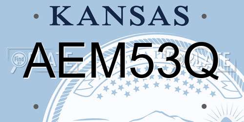 AEM53Q Kansas License Plate