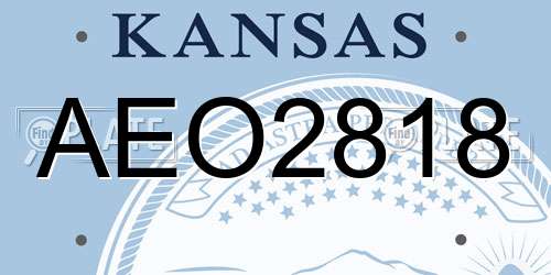 AEO2818 Kansas License Plate
