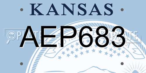AEP683 Kansas License Plate