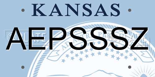 AEPSSSZ Kansas License Plate