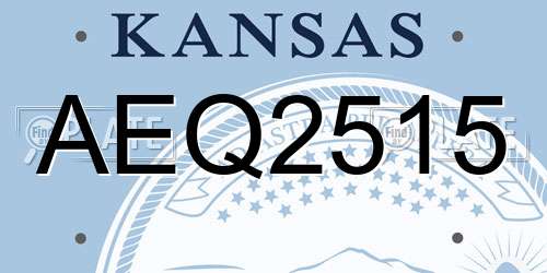 AEQ2515 Kansas License Plate
