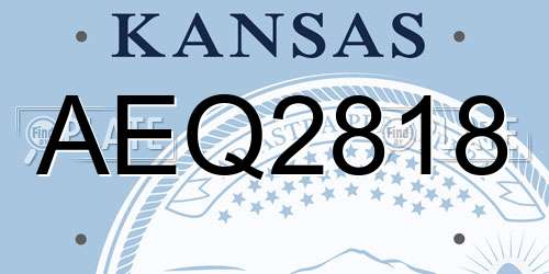 AEQ2818 Kansas License Plate